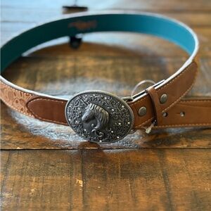 Catchfly StudioGirls Synthetic Leather Belt Unicorn Buckle Sz. Large NWT
